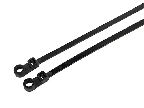 Mount head nylon cable ties for industrial wiring management